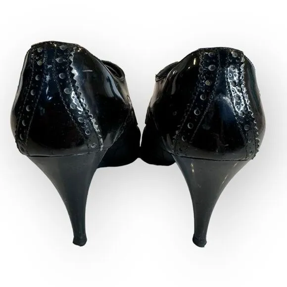 Chanel Patent Leather Lasercut Booties 37.5