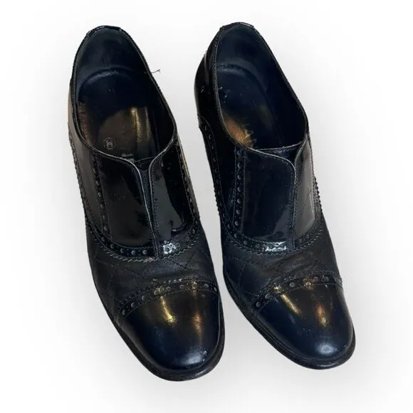 Chanel Patent Leather Lasercut Booties 37.5