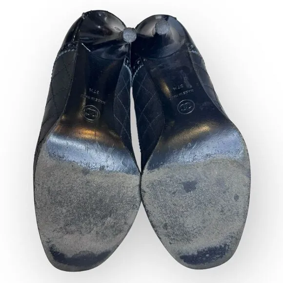 Chanel Patent Leather Lasercut Booties 37.5