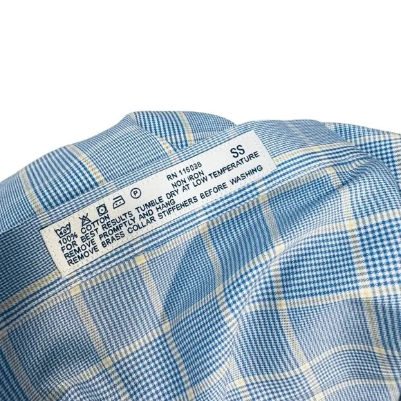 CHARLES TYRWHITT Clarrles Dress Button Down Shirt Blue non-iron slim fit