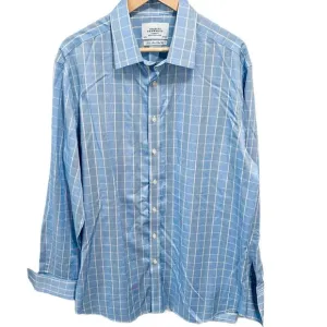 CHARLES TYRWHITT Clarrles Dress Button Down Shirt Blue non-iron slim fit