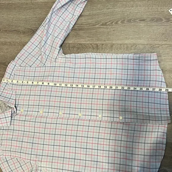 Charles Tyrwhitt Men’s Dress Shirt Slim Fit 16|35 Large Blue &amp; Red Plaid Pattern