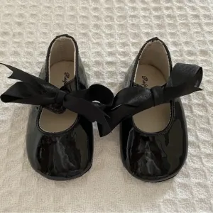 Children Salon Little Summer Black Bow Patent shoes