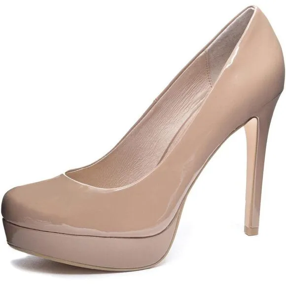 Chinese Laundry Women's Wow Platform Dress Pump 10 Nude Patent