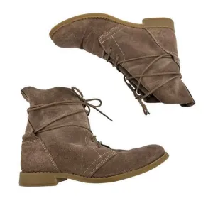 Chocolat Blu Teina Taupe tan Suede Flat Desert chukka Lace Up Boots size 37 / 7