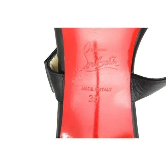 Christian Louboutin Criss Cross Sandals Black Heels Shoes 8.5 EU 39 $1095