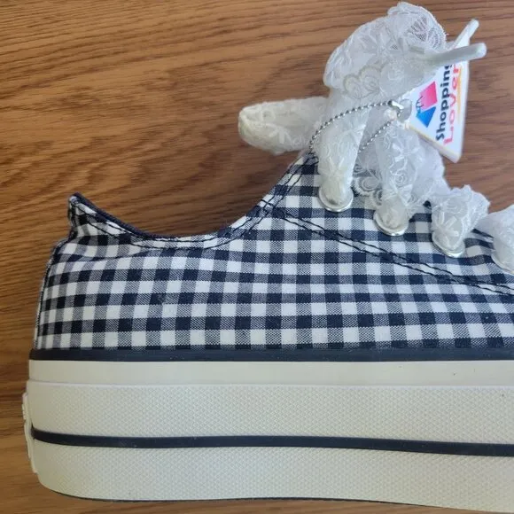 ❤️❤️Chuck Taylor All Star Lift Platform Gingham Sz 9 Women's Shoes White A13664C