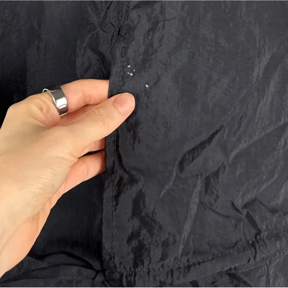 Cinq A Sept Emmeline Drawstring-Waist Woven Nylon Jacket Relaxed Glam Black XS