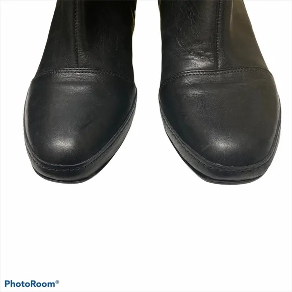 Clarks Artisan Black Leather Mid Calf Boots