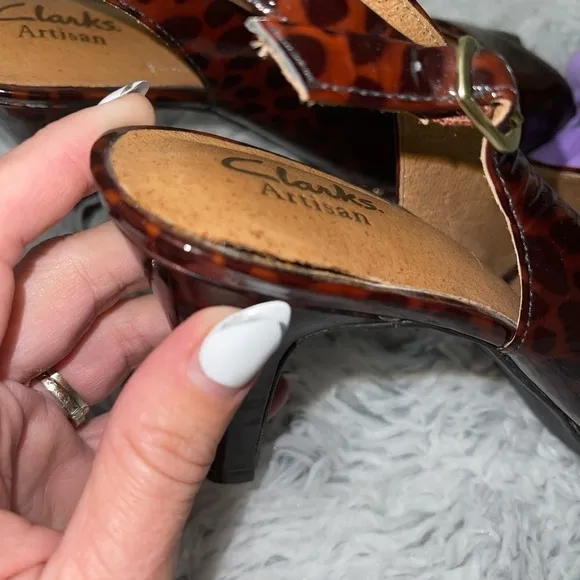 Clarks Artisan Leopard Print Wessex Bria PlatformPump Women's 7.5
