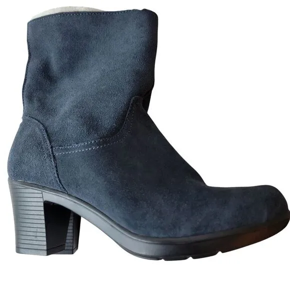 Clarks Bendables Ankle Boots Booties Womens 7 Faux Fur Blue