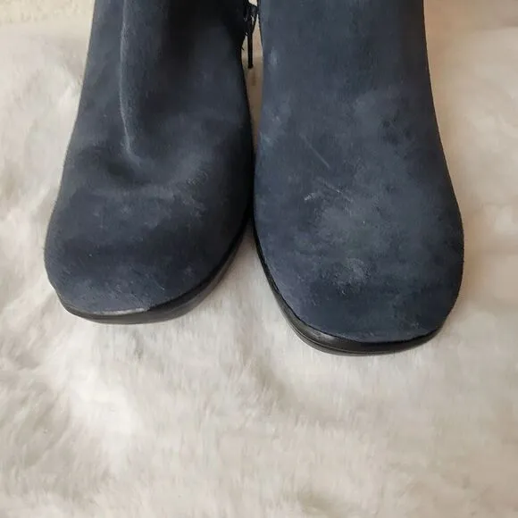 Clarks Bendables Ankle Boots Booties Womens 7 Faux Fur Blue