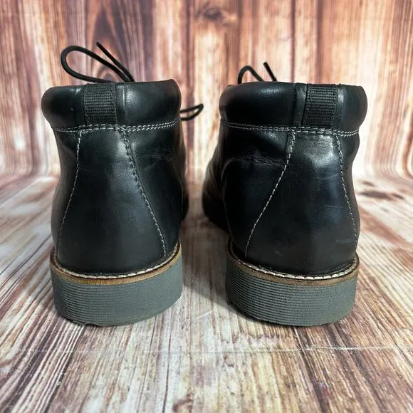 Clarks Collection FOLCROFT Mens Size 12 Black Leather Mid Chukka Boots Shoes