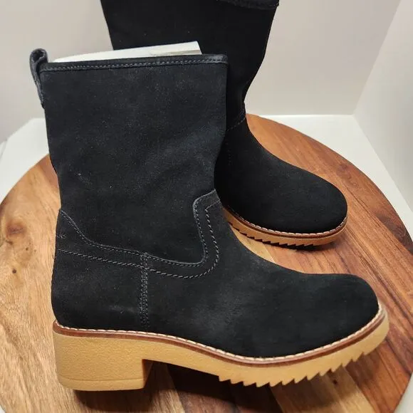 Clarks Eden Mid Black Boots womens 6.5