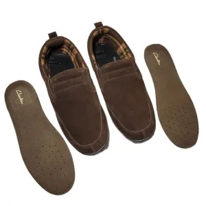 Clarks Slippers Mens Size 12 Slip On Brown Suede Indoor Outdoor Removable Insole
