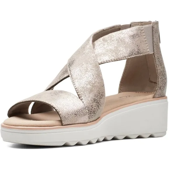 Clarks - Womens Jillian Rise Shoes Pewter Metallic Size 10M