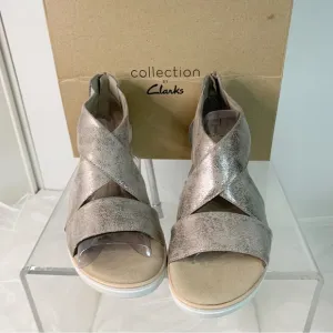 Clarks - Womens Jillian Rise Shoes Pewter Metallic Size 10M