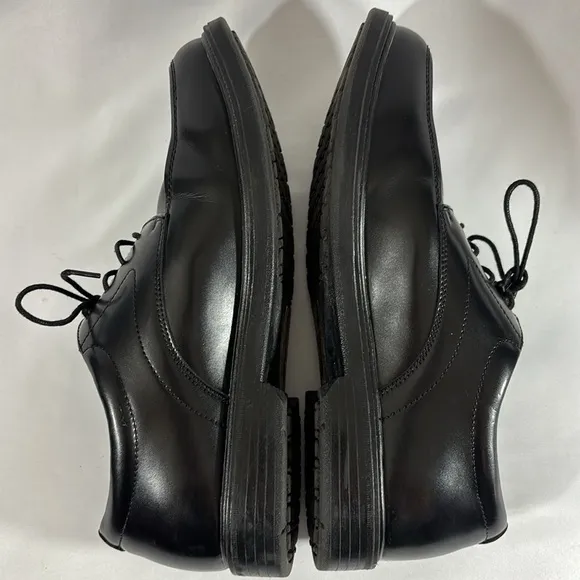 Classic Black Men's Dress Shoes Leather Slip Resistant Dynamic Comfort 11M