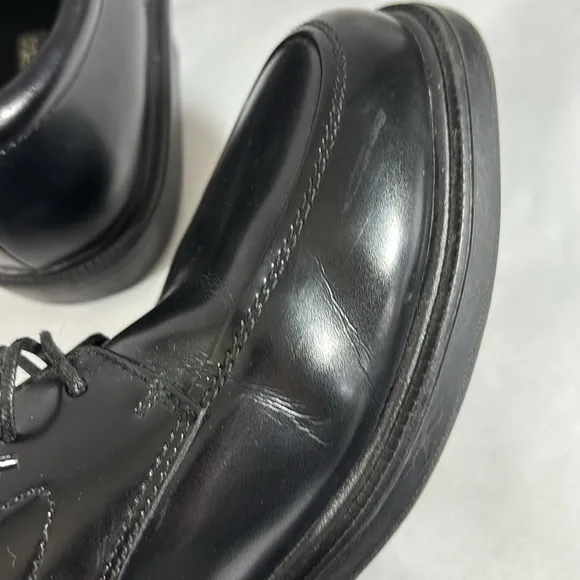 Classic Black Men's Dress Shoes Leather Slip Resistant Dynamic Comfort 11M