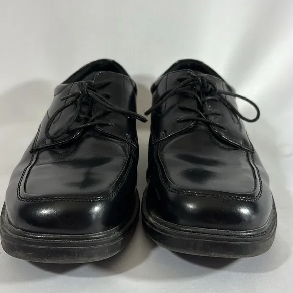 Classic Black Men's Dress Shoes Leather Slip Resistant Dynamic Comfort 11M