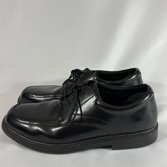 Classic Black Men's Dress Shoes Leather Slip Resistant Dynamic Comfort 11M