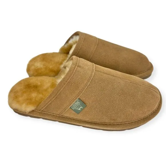 Cloud Nine Men's Scuff Slip-On NIB Sheepskin Suede Size L(10.5/11.5) House Shoes