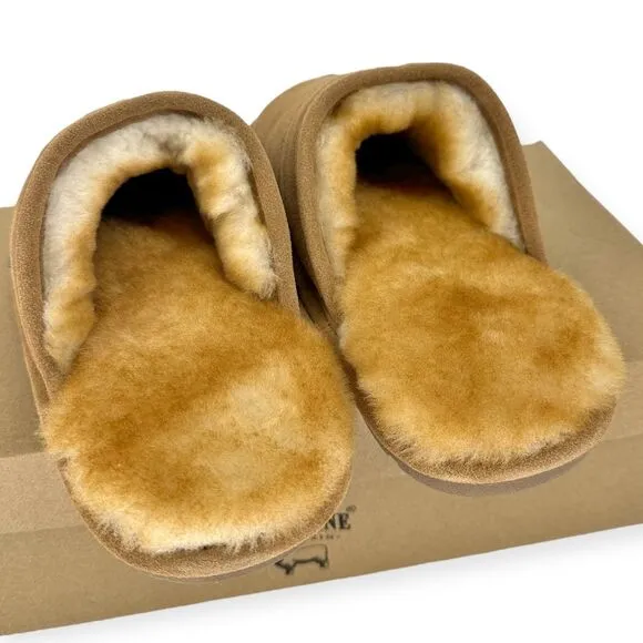 Cloud Nine Men's Scuff Slip-On NIB Sheepskin Suede Size L(10.5/11.5) House Shoes