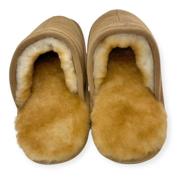 Cloud Nine Men's Scuff Slip-On NIB Sheepskin Suede Size L(10.5/11.5) House Shoes