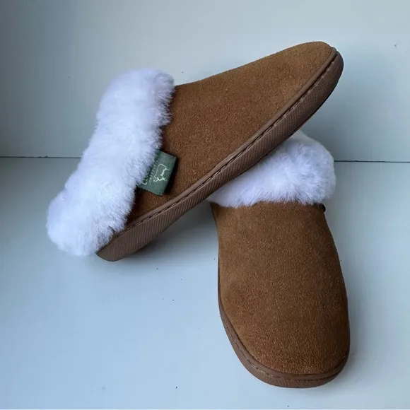 Cloud Nine Women's Sunrise Clog Slippers Brown White Sheepskin Slippers Size:5
