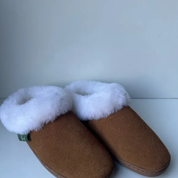 Cloud Nine Women's Sunrise Clog Slippers Brown White Sheepskin Slippers Size:5