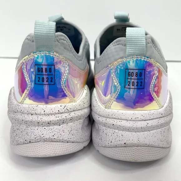 CLOVE Limited Edition NEW Blue Holographic Nursing Sneakers Shoes Size 8.5
