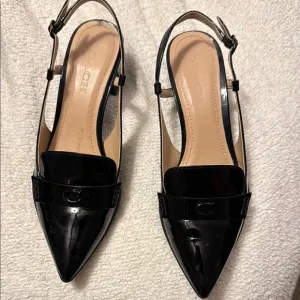 Coach Black Patent Leather Slingback Heels