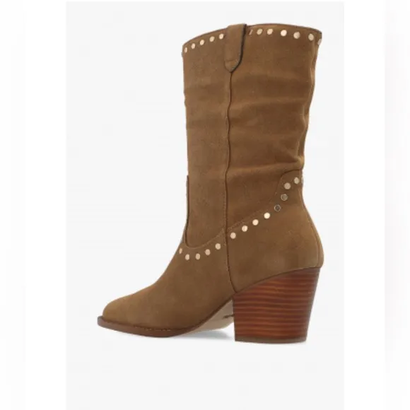 Coach BROWN ‘Phoebe’ heeled suede ankle boots