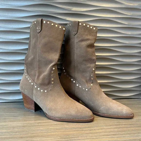 Coach BROWN ‘Phoebe’ heeled suede ankle boots