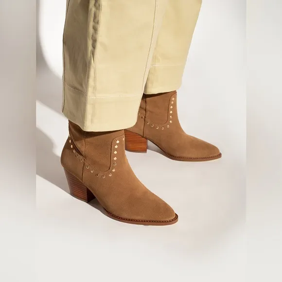 Coach BROWN ‘Phoebe’ heeled suede ankle boots