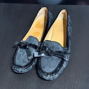 Coach Signature Frida Loafers Shoes Women's Size 8 B Logo Print Black NWOT