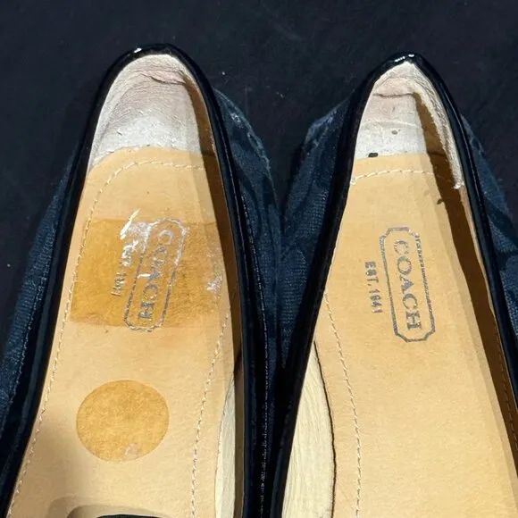 Coach Signature Frida Loafers Shoes Women's Size 8 B Logo Print Black NWOT