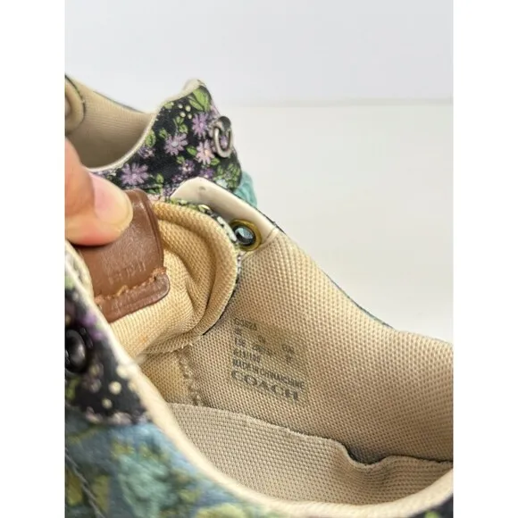 COACH Womens Shoes Blue Floral Runner Chunky Athletic Sneaker G3625 US 8.5 B