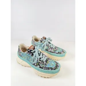 COACH Womens Shoes Blue Floral Runner Chunky Athletic Sneaker G3625 US 8.5 B