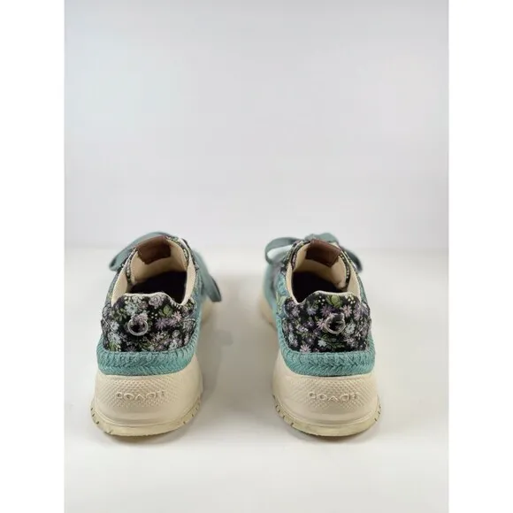COACH Womens Shoes Blue Floral Runner Chunky Athletic Sneaker G3625 US 8.5 B