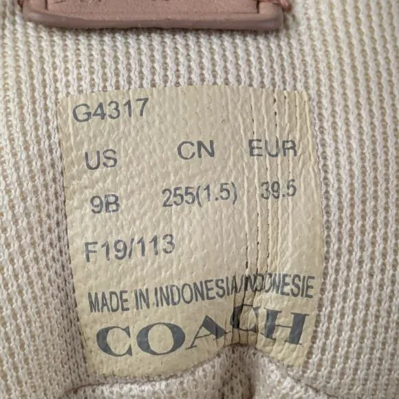 Coach Womens Sz 9B Sneakers Hiker High Top C265 Outdoors Light Grey Pink G4317