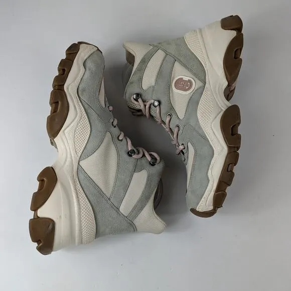 Coach Womens Sz 9B Sneakers Hiker High Top C265 Outdoors Light Grey Pink G4317