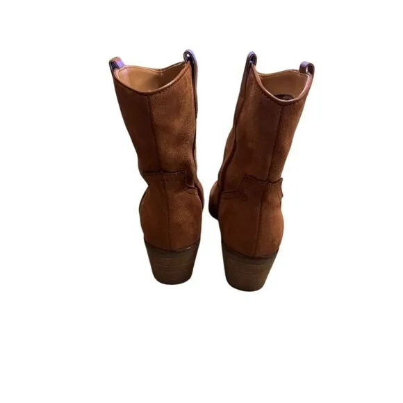 Code West Women's Western Booties Brown Vegan Suede Size 7.5 Women’s