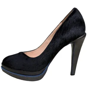 Cole Haan Black Calf Hair Platform Pumps Size 8B