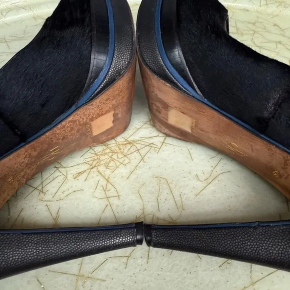 Cole Haan Black Calf Hair Platform Pumps Size 8B