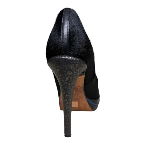 Cole Haan Black Calf Hair Platform Pumps Size 8B