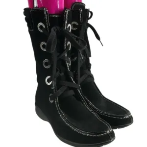 Cole Haan boots Black Suede Waterproof Lace Up winter Boots moccasin Size 7