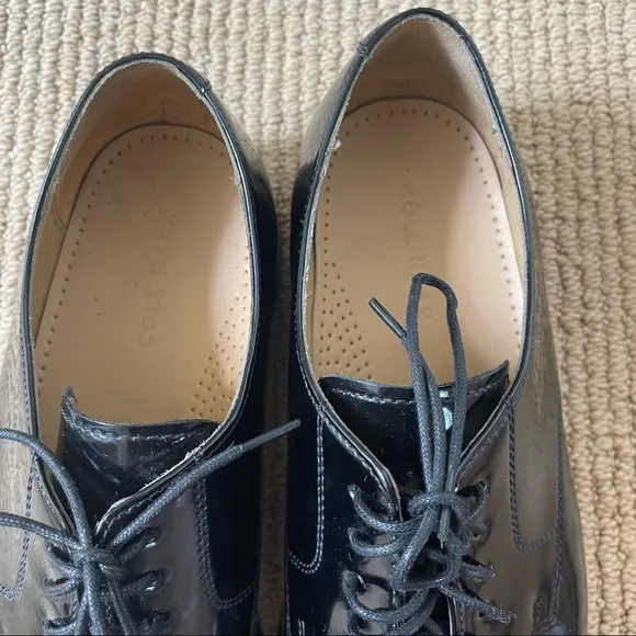 Cole Haan Caldwell Oxford black patent leather dress shoe