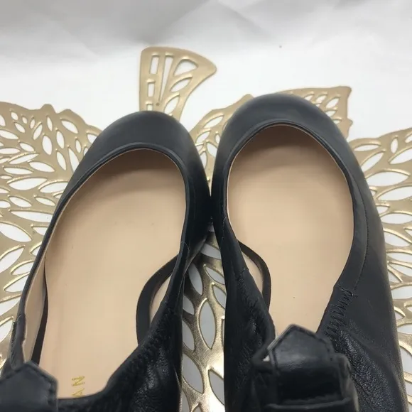 Cole Haan Grand Black Leather Chunky Heels Shoes Size 7.5