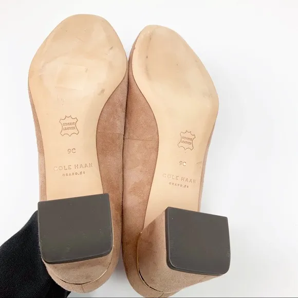 Cole Haan Laree Blush Suede Block Heel Pump 9C